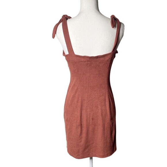 Intimately Free People Something Bout You Mini Dress Womens Large Ribbed Orange - Picture 3 of 11